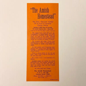 Vintage The Amish Homestead Pennsylvania Travel Brochure  Souvenir Leaflet
